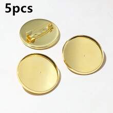 5pcs 25mm Inner Size Metal Brooch Cabochons Blank Base Setting Bezel Tray DIY Jewelry Making Accessories Findings - Brooch - View 11