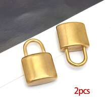 2 chiếc mặt dây chuyền hình trái tim bằng thép không gỉ, mặt dây chuyền hình chìa khóa kim loại, phụ kiện trang sức để tự làm vòng cổ, vòng tay, bông tai. - Vàng - Xem 12