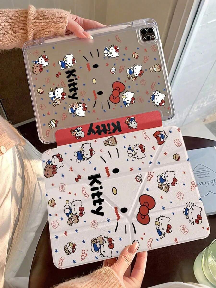 SANRIO 适用于 iPad Air 5/4 (10.9 英寸) 和 iPad Pro 11 英寸的图案保护壳,防摔透明外壳,带笔槽,可爱保护套 - 彩色 - 查看 1