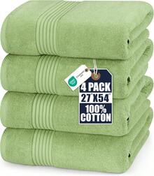 Utopia Towels Luxurious Bath Towels Set, 27 X 54 Inches 100% Ring Spun Cotton, 4 Pack, Beige - 鼠尾草綠 - 查看 1