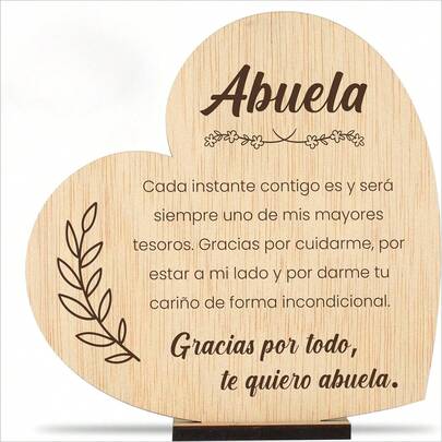 一套独一无二的手工礼品套装，送给祖母，包含装饰牌匾和配件，是生日、感恩节、周年纪念日或任何贴心礼物的理想之选。