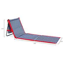 Beachcomber Portable Lounger - Soft Beach Mat Chair - Blue Pinstripe - Sọc xanh - Xem 4