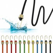 12-Pack Bungee Cords With Hooks, 10 Heavy Duty Short Rubber Bungee Cord, Muti-Color Adjustable Elastic Strap Luggage Roof Racks Tents Tarps Bikes Car Rvs - Mixed - View 1