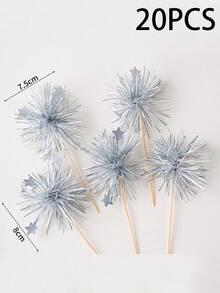 10/20 buc folie artificii Cupcake Toppers, sârmă metalică strălucitoare cocktail fructe agățători pentru ziua de naștere, nuntă, decorațiuni petrecere de absolvire - Multicolor - Vizualizare 8