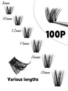 192 PCS Soft Band DIY Eyelash Clusters Pre-Made Russian Volume Lashes C/D Curl 8-18mm Mixed Length Fluffy Easy Wear Individual False Eyelashes - D - View 7