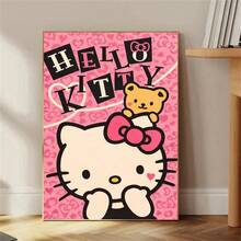 SANRIO 1件/3件牆面裝飾畫 - 以「時尚貓咪」風格為特色！可愛家居牆面裝飾：非常適合日常家居裝飾、返校房間裝飾和學習空間點綴。營造舒適氛圍，刷新您的家居並展示舒適的北歐風格。適用於臥室、客廳和走廊空間；既是理想的牆面裝飾或家居點綴，也是一份美麗的禮物。(不含相框) - 444 - 查看 20
