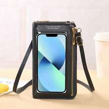 Women Touch Screen Phone Bag Anti Theft Multi Functional Crossbody Small Transparent Mini Shoulder Bag With Strap For Girls Gift - Grey - View 5