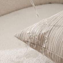 Outdoor Waterproof Throw Pillow Covers 16x16 Set Of 2 Decorative Outside Patio Furniture Cushion Cases Decor For Garden Bench Porch Couch Tent Sunbrella Stripe Beige - 米色 16吋 x 16吋(2個裝) - 查看 4