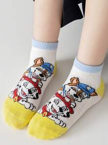 Bộ 1/3/5 đôi tất chống trượt ngẫu nhiên hình Paw Patrol cho trẻ em, tất ngắn cổ cao thoải mái, thoáng khí, họa tiết hoạt hình dành cho bé trai, cỡ 2-14 tuổi. - Nhiều màu - Xem 7