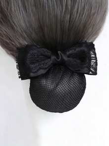 1pc Hair Net With Bowknot For Women, Ideal For Nurse, Air Hostess, Bank Staff Valentine's Day Valentines Hair Clips Hair Claws Hair Slide Hair Barrettes, School Stuff, Elegant, College, Bows, Cute, Hair Accessories, Head Accessories, Hairpin,Summer,Holiday,Travel - 1 Item - View 9