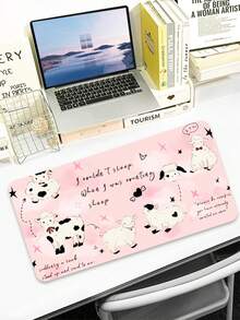 1 pieza, alfombrilla de ratón de cuero sintético con estampado de conejo rosa de dibujos animados para portátil y escritorio, antideslizante y resistente a las manchas, lavable, rosa grande, estilo lindo de chica, adecuada para escenas de juego/oficina/estudio, regalos de cumpleaños, regalos de graduación, cuadrada, redonda. - Ver 6