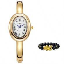 GUANQIN 防水女士腕表套装，包含釉面宝石手链、不锈钢表壳，时尚商务奢华运动简约机械石英表，适合复活节、万圣节、圣诞节、母亲节、返校季、生日、节日、情人节、约会、商务、日常佩戴、送礼、音乐节、婚礼季等场合。 - 金色 - 查看 10