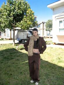 1条女士四季皆宜东方印花亚麻围巾，舒适百搭，日常佩戴 - 彩色 - 查看 3