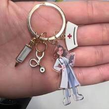 Juego de llaveros de herramientas médicas únicas - Estetoscopio, jeringa y máscara - ¡Un regalo perfecto para enfermeras! Regalos para madres, padres, graduación y maestros - Multicolor Nuevo-9 - Ver 3
