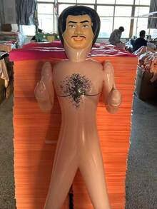 Đồ chơi người lớn, búp bê bơm hơi PVC, hình nộm nam bơm hơi giống người thật, mặt nạ hình nộm bơm hơi độc đáo dùng để chơi khăm, hình nộm bơm hơi dùng cho trò chơi dưới nước. - Màu be - Xem 5