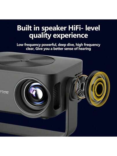 Máy chiếu 4K di động, WiFi 6 Bluetooth 5.0, máy chiếu phim gia đình thông minh, máy chiếu video HD 720P gốc với chức năng tự động chỉnh méo hình, truyền màn hình không dây tương thích với điện thoại IOS Android TV Stick, máy chiếu phim mini ngoài trời cho phòng ngủ, phòng khách, tiệc tùng.