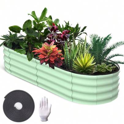 Hochbeet Metall 240x60x45 cm, Verzinkter Pflanzenkasten für Gemüse & Blumen, Rostbeständiges Gartenbeet mit offenem Boden, Stabiler Pflanzkübel für Garten & Terrasse, XXL Pflanzkasten