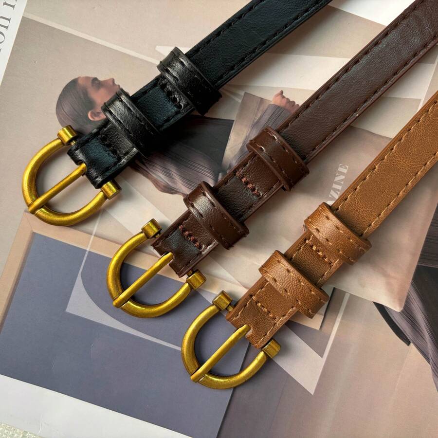 1 chiếc thắt lưng nữ kiểu dáng tối giản INS, thắt lưng quần jeans thời trang retro thích hợp cho đi làm, mặc hàng ngày, phù hợp cho Halloween, mùa hè, đi học, mùa thu. - Nhiều màu - Xem 1