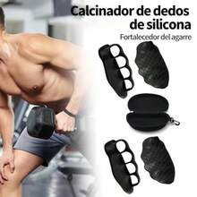 2 Pares puños de Ga Antideizantes para Entrenamiento Negros con Caja de Almacenamiento Guantes Protectores de Manos de Ga ómicos para agarres Antideizantes para Gimno - Empuadura grande negra - Ver 5