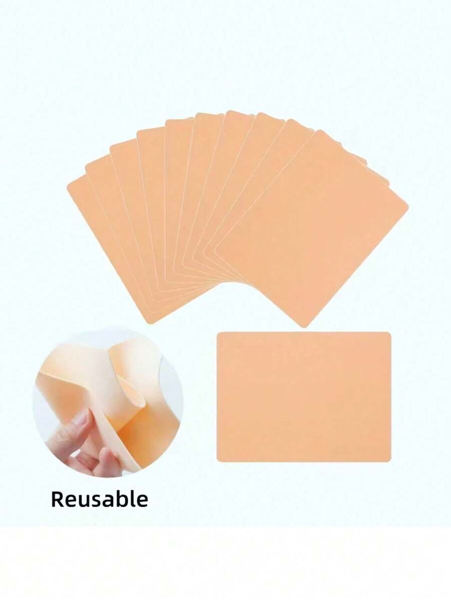 Double-Sided Silicone Tattoo Practice Skin, Microblading Permanent Makeup Practice Skin, Tattoo Supplies - Pink - View 1