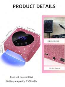 內置電池無線 UV LED 美甲烘燈，適用於所有凝膠美甲的專業美甲設備工具 - 查看 7