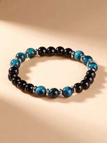 Natural Blue Tiger Eye Gemstone Bracelet, Protection, Confidence Bracelet, Stone Of Mental Clarity Healing Energy | Manifestation | Balance Jewelry Gift For Men Women - Multicolor - View 8