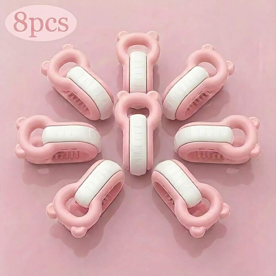 6个床单夹固定器，防滑床单夹，可爱小熊造型，无需别针，防滑扣，适用于床垫、被子和毯子