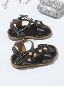 Children's Fashionable Summer Flat Sandals, One-Piece Sandals, New Stylish Elegant Minimalist Highly Attractive Princess Style Baby Sandals - Burgundy - View 4