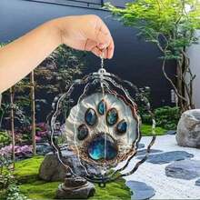 1 chiếc chuông gió in hình dấu chân thú cưng sang trọng, chuông gió kim loại xoay 3D với móc xoay 360° không giới hạn, trang trí sân vườn và hiên nhà ngoài trời, vật trang trí đa chức năng cho sân vườn, hiên nhà và không gian trong nhà, quà tặng ngoài trời lý tưởng, chuông gió ngoài trời, quà tặng tri ân giáo viên, quà tân gia hoàn hảo (9.84in*9.84in) - 1PC - Xem 6