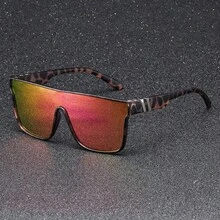 Set de 3 gafas de moda futurista con estampado de leopardo, adecuadas para vacaciones, viajes, conducción, ciclismo, deportes al aire libre, también una opción de regalo ideal para parejas, familia y amigos - Montura ligera de una sola pieza, múltiples patrones de color disponibles para un accesorio perfecto - Multicolor - Ver 8