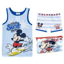 Disney CERDÁ LIFE'S LITTLE MOMENTS - Mickey Mouse Single Jersey Pyjamas With Toiletry Bag, Size 2 Years - 100% Cotton - Blue - For Mickey Fans - Blue - View 1