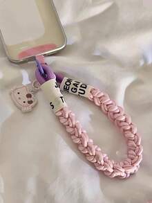 SANRIO 粉色格子猫咪编织挂绳，适用于手机、车钥匙、相机等，通用 - 彩色 - 查看 8