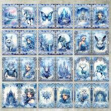 36 Sheets A5 (Blue Wonderland Background) Scrapbooking Paper, Suitable For Bullet Journals, Collages, Cards, Scrapbooks And Crafts - Rectangle - View 4