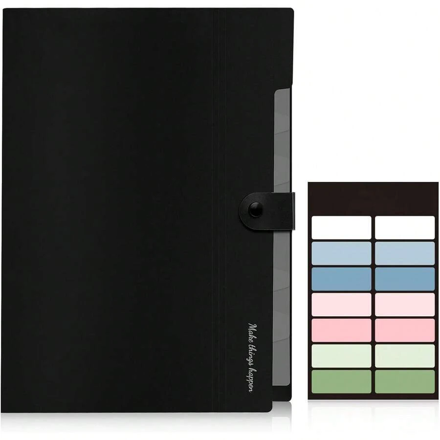 Portable 8-Pocket Expanding File Folder With Labels - Single Piece - View 1