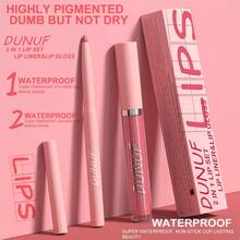 DUNUF 2-In-1 Lip Liner And Lip Gloss Set #09 - Premium Wine Red Matte Lip Kit For US Beauty Enthusiasts! Features Ultra-Smooth Retractable Lip Liner For Precise Lip Contouring & Filling, Paired With Highly Pigmented Velvet Matte Liquid Lip Gloss That Delivers Long-Lasting, Transfer-Proof Color Payoff. Perfect For Creating Bold Retro Red-Brown Lip Looks-Ideal For Daily Wear, Parties, Or Fall/Winter. Smooth, Creamy Texture Glides On Easily Without Dragging, Waterproof & Smudge-Proof Formula Ensures All-Day Wear. High-Definition #09 Deep Wine Red Shade Flatters All Skin Tones, Matches Y2K Retro & Everyday Makeup. Essential All-In-One Lip Makeup Set For Girls & Women, A Must-Have Beauty Essential For Your Collection! - R9 - 查看 7