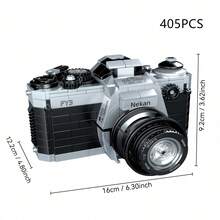 成人单反相机积木套装，逼真复古相机模型，迷你积木拼装套件，收藏展示品，送给摄影师和积木爱好者的独特礼物 - 1件 - 查看 11
