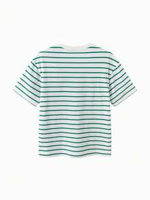 Balabala 儿童条纹T恤 速干透气轻便休闲夏季上衣 2026 - 白綠色調 - 查看 2