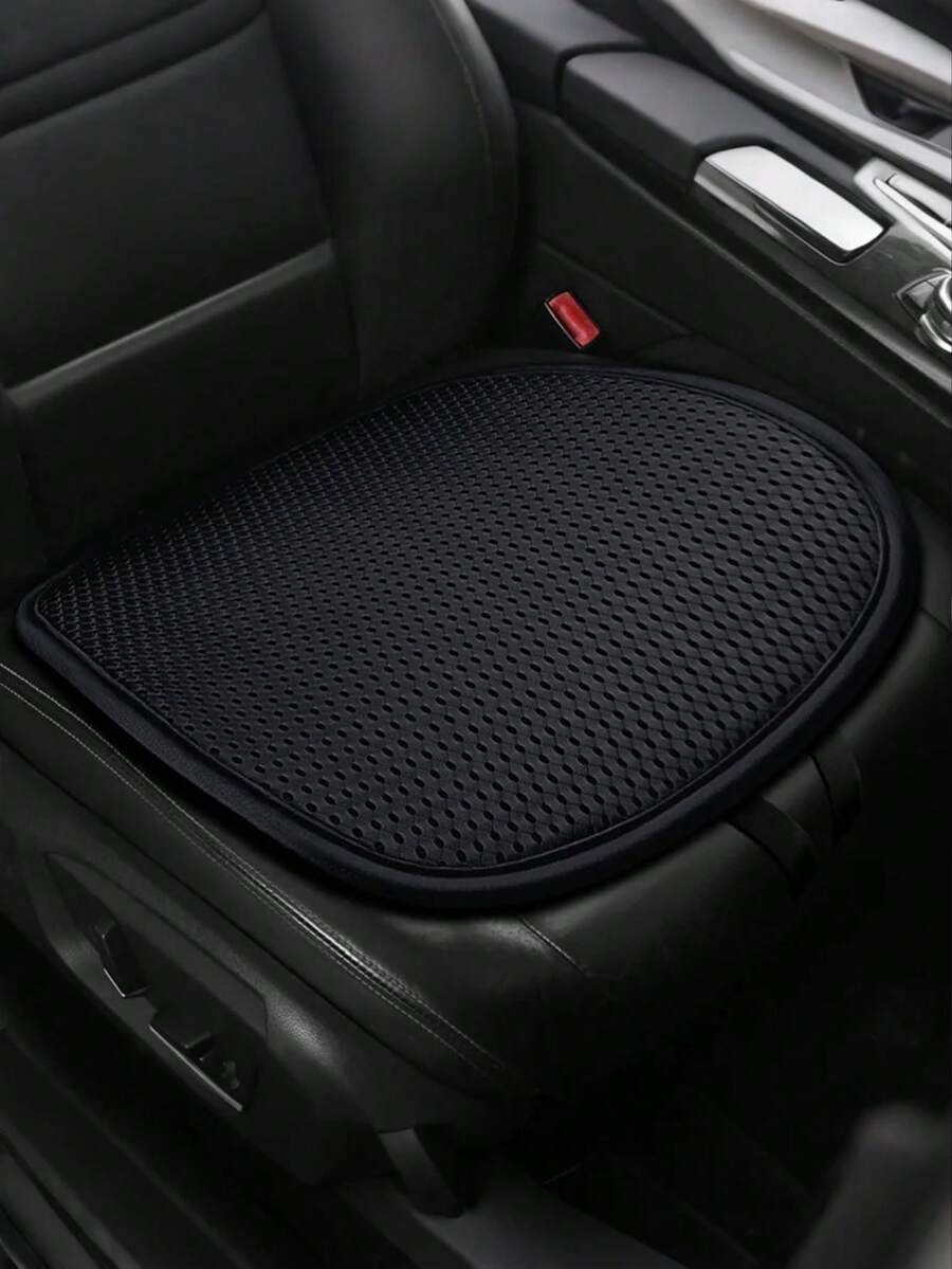 1pc Black Honeycomb Car Seat Cushion - Breathable Mesh Pad, Sandwich Structure - Suitable For All Seasons, Fit For Sedan, SUV And Truck - Anti-Slip, Breathable Seat Protector Pad, Fit For Front Seats - A - View 1