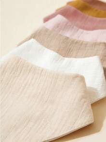 7pcs/Set Pure Cotton Soft Breathable Muslin Baby Bibs, Drool Bandana, Suitable For Newborn Girls And Boys, Essential For Teething And Drooling - Multicolor - View 4