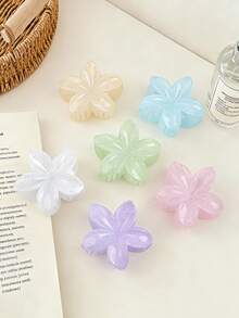 3 piezas Pinzas para el cabello con flores margaritas de brillo, pinzas para el cabello con flores minimalistas y frescas, adecuadas para uso diario y de vacaciones en la playa, accesorios para el cabello de primavera/verano, pinzas para la playa - Multicolor - Ver 1