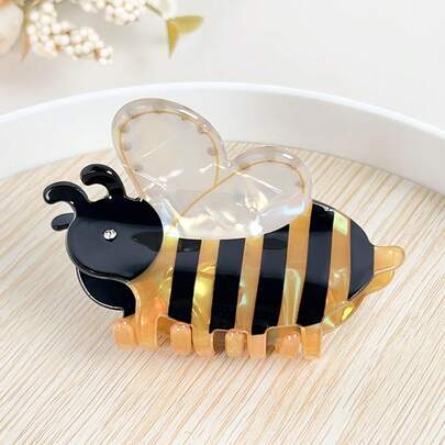 1 pieza Clip para el cabello con oso de peluche con lazo y tiburón, clip para el cabello de oso de peluche de vinilo lindo, clip para moño marrón, adecuado para peinados de medio moño o moño completo, adorable estilo retro coreano elegante y dulce de Y2K, adecuado para uso diario, fiestas, decoración navideña, combinación de viaje, excelente regalo para niñas