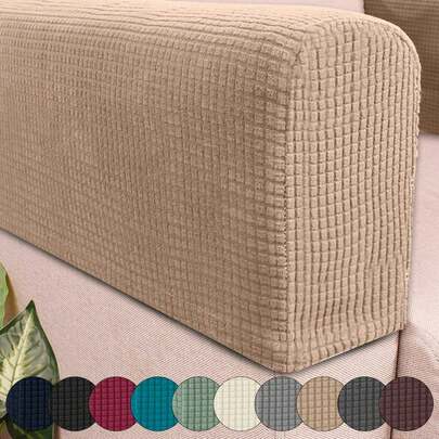 Bọc tay vịn ghế sofa bằng vải jacquard mềm mại, màu trơn (4 miếng), thiết kế tối giản cổ điển, bảo vệ tay vịn ghế sofa co giãn, chống bụi, chống trầy xước do mèo, có thể tháo rời và giặt được, phù hợp cho tay vịn ghế sofa phòng khách, phòng học, phòng ngủ.