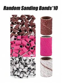 50pcs Electric Nail Grinder Sanding Bands - Fit For Electric Nail Grinder, 3 Colors With Different Coarseness 80/120/180 Grit Sanding Bands, With Small Clamp Holder, Suitable For Acrylic Nail Gel, Nail & Foot Care, Manicure Tools (Brown, Zebra Print, Bright Pink) - Multicolor - View 12