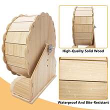 Rueda de ejercicio de madera para hámster/Rueda de correr para mascotas pequeñas/Suministros de juguete para hámster/Rueda de hámster de pie/2 en 1 montada en la pared + vertical/Rueda de hámster silenciosa/Rueda de hámster o jerbo, diseño silencioso, juguete antideslizante, juguete de actividad para mascotas pequeñas, aliviador del aburrimiento del hámster, resistente al agua y al moho, fácil de limpiar - Multicolor - Ver 5