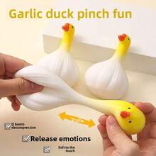 Squishy Toys Garlic Duck Squeeze Doll, Creative Plush Doll, Slow Rebound Decor, Office Stress Relief Tool, Student Squeeze Doll, Stress Relief Doll - Multicolor - View 6