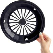 10pcs Black Reusable Paper Plate Holder Set, 10 Inch Grooved Design, Reusable Thickened Holder, Suitable For Picnic And Party Dinner, Picnic Accessories|Simple And Smooth Holder Design, Perfect For Use - Black - View 6