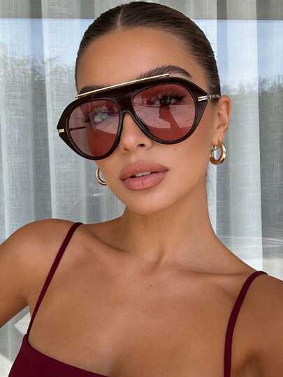 1pc Classic Aviator Retro Fashion For Women, Outdoor Travel And Beach Accessory, Basic Autumn/Winter Business Casual Accessory, Suitable For Summer Beach Vacation And Outdoor Travel