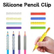 High-Quality Soft Silicone Pen Grip, Flexible & Resilient To Relieve Stress, Corrects Grip Posture, Prevents Hand Pain & Calluses, Professional Design, Student & Office Worker Essential, Adorable & Practical Stationery, Available In Multiple Colors - Multicolor - View 5