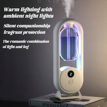 Automatic Aroma Diffuser With Night Light - 5 Mist Modes, Digital Display, Suitable For Home Decor, Bedroom And Office Essential Oil Diffuser - White - View 6