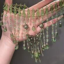 1PC Sweet And Cool Beaded Green Butterfly Necklace, Exquisite And High-End, Niche Style For  Girls, Tassel Women's Collarbone Chain - 10-3234 綠色 - 查看 4